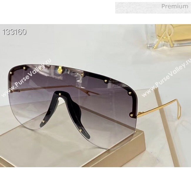 Gucci Mask Sunglasses 610414 Black/Grey 2020 (A-20061304)
