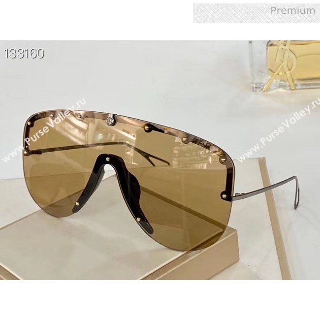 Gucci Mask Sunglasses 610414 Brown 02 2020 (A-20061306)