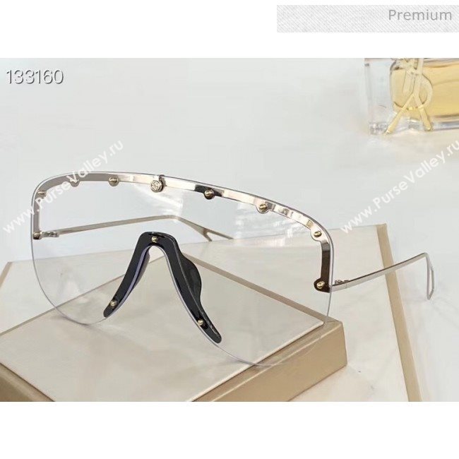 Gucci Mask Sunglasses 610414 SilverBlack 2020 (A-20061301)