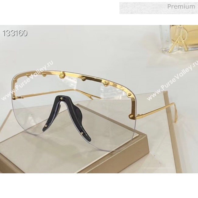 Gucci Mask Sunglasses 610414 Gold/Black 2020 (A-20061302)