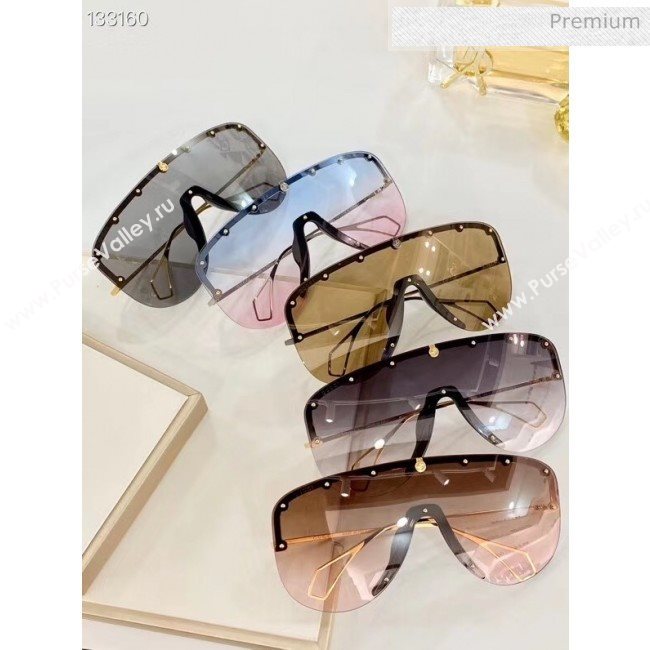 Gucci Mask Sunglasses 610414 Gold/Grey 2020 (A-20061303)