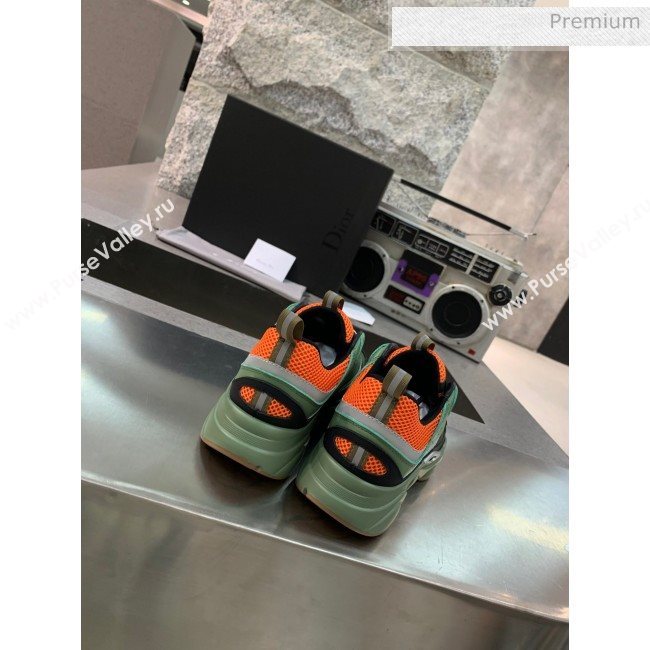 Dior B22 Sneaker in Calfskin And Technical Mesh Green/Orange 2020 (MD-20061315)