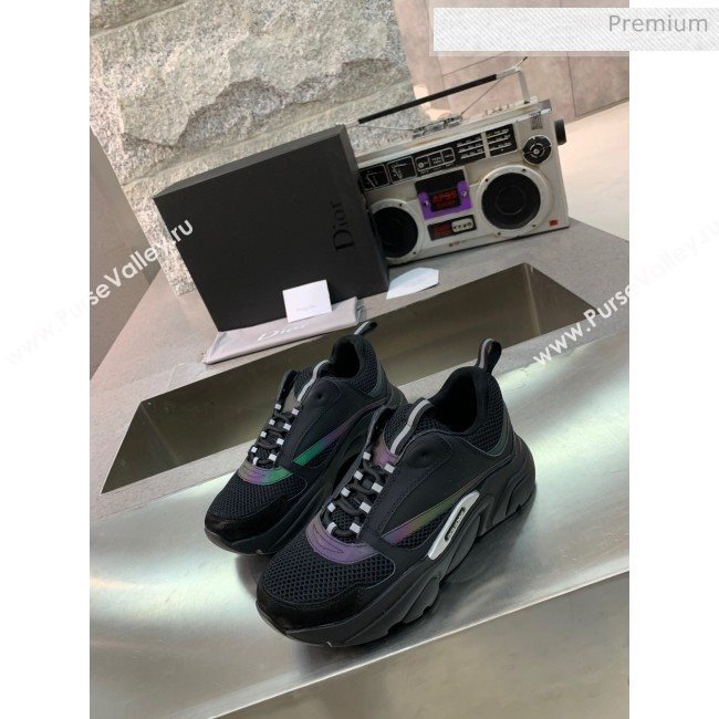 Dior B22 Sneaker in Calfskin And Technical Mesh Black/Rainbow 2020 (MD-20061316)