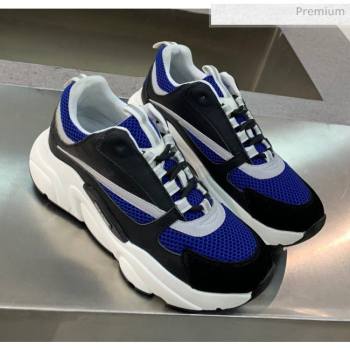 Dior B22 Sneaker in Calfskin And Technical Mesh Royal Blue/Black 2020 (MD-20061319)