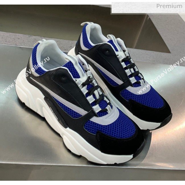 Dior B22 Sneaker in Calfskin And Technical Mesh Royal Blue/Black 2020 (MD-20061319)