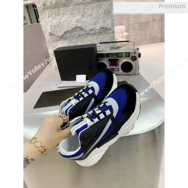 Dior B22 Sneaker in Calfskin And Technical Mesh Royal Blue/Black 2020 (MD-20061319)