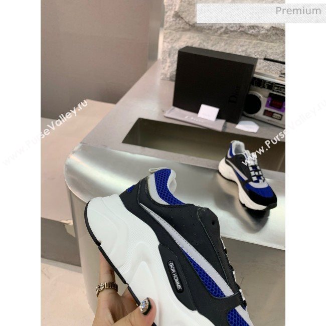 Dior B22 Sneaker in Calfskin And Technical Mesh Royal Blue/Black 2020 (MD-20061319)