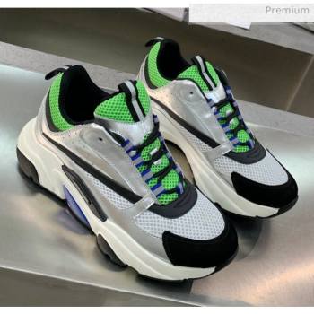 Dior B22 Sneaker in Calfskin And Technical Mesh Silver/Green 2020 (MD-20061320)