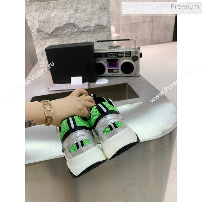 Dior B22 Sneaker in Calfskin And Technical Mesh Silver/Green 2020 (MD-20061320)