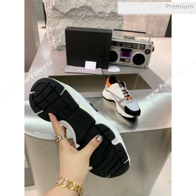 Dior B22 Sneaker in Calfskin And Technical Mesh Grey/Orange/Black 2020 (MD-20061325)