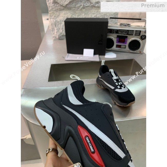 Dior B22 Sneaker in Calfskin And Technical Mesh Black/Silver 2020 (MD-20061330)
