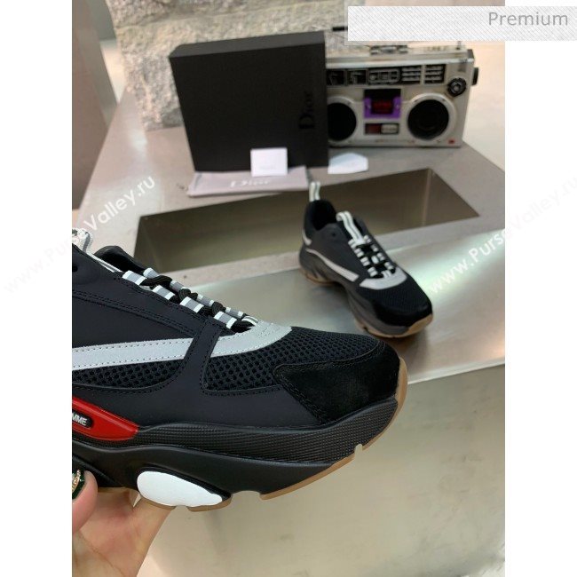 Dior B22 Sneaker in Calfskin And Technical Mesh Black/Silver 2020 (MD-20061330)