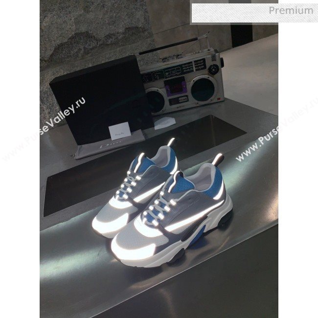 Dior B22 Sneaker in Calfskin And Technical Mesh Dark Gery/Blue/Grey 2020 (MD-20061331)