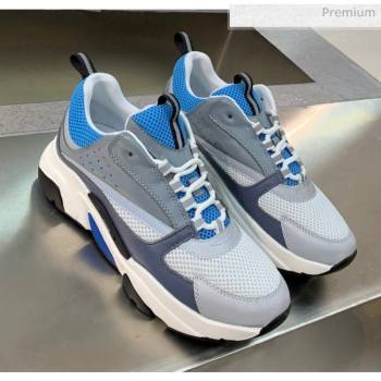 Dior B22 Sneaker in Calfskin And Technical Mesh Dark Gery/Blue/Grey 2020 (MD-20061331)