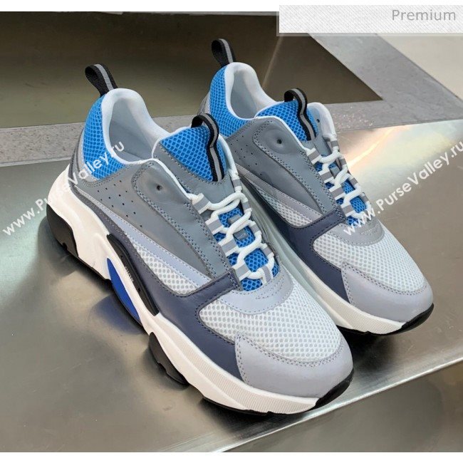 Dior B22 Sneaker in Calfskin And Technical Mesh Dark Gery/Blue/Grey 2020 (MD-20061331)