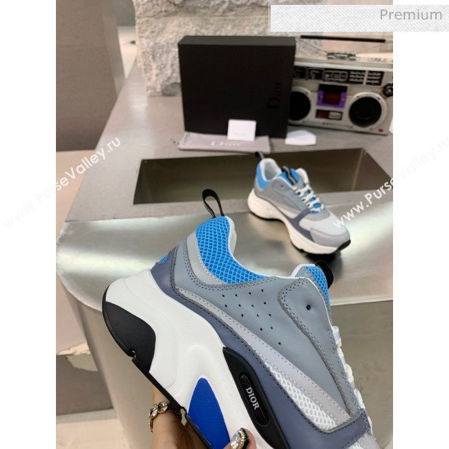 Dior B22 Sneaker in Calfskin And Technical Mesh Dark Gery/Blue/Grey 2020 (MD-20061331)