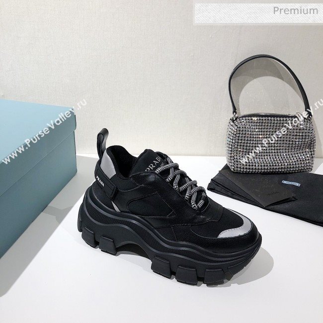 Prada Block Sneakers Black/Silver 2020 (MD-020061507)