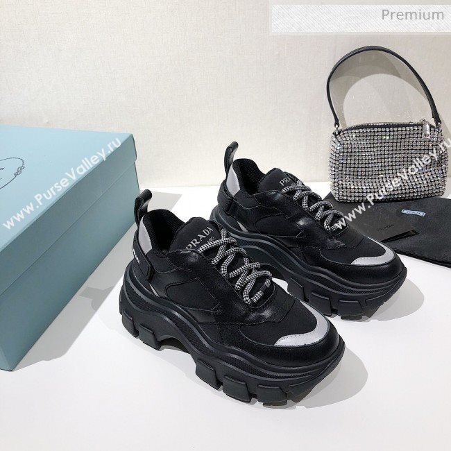 Prada Block Sneakers Black/Silver 2020 (MD-020061507)