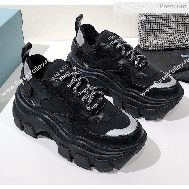 Prada Block Sneakers Black/Silver 2020 (MD-020061507)