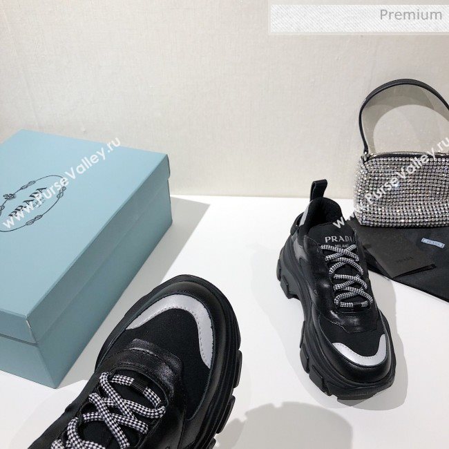 Prada Block Sneakers Black/Silver 2020 (MD-020061507)