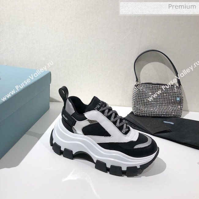 Prada Block Sneakers Black/Silver/White 2020 (MD-20061510)