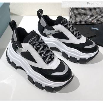 Prada Block Sneakers Black/Silver/White 2020 (MD-20061510)