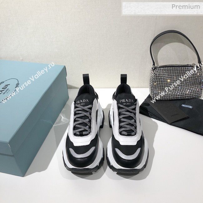 Prada Block Sneakers Black/Silver/White 2020 (MD-20061510)