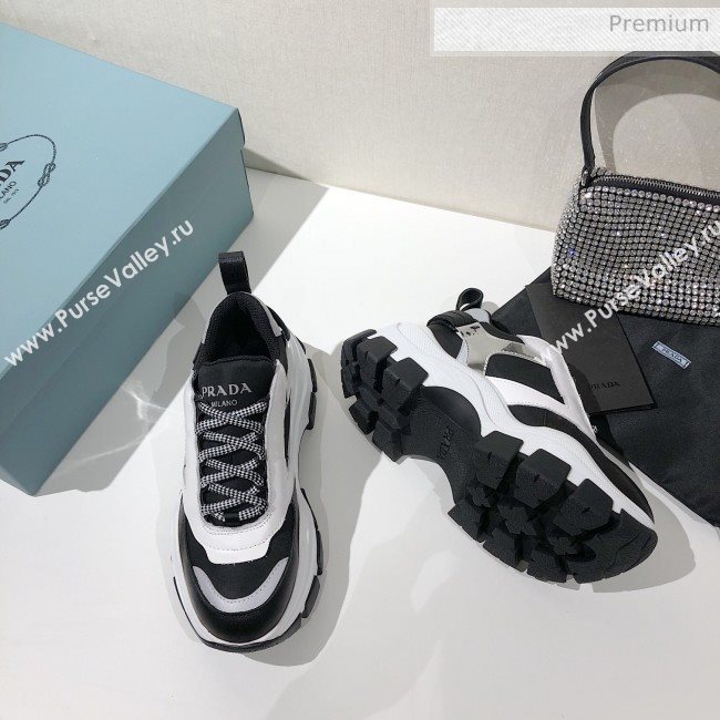 Prada Block Sneakers Black/Silver/White 2020 (MD-20061510)