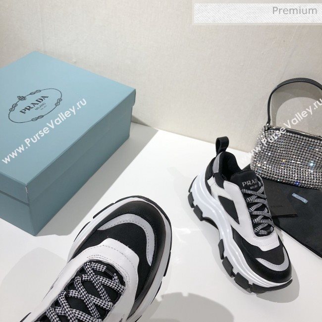 Prada Block Sneakers Black/Silver/White 2020 (MD-20061510)