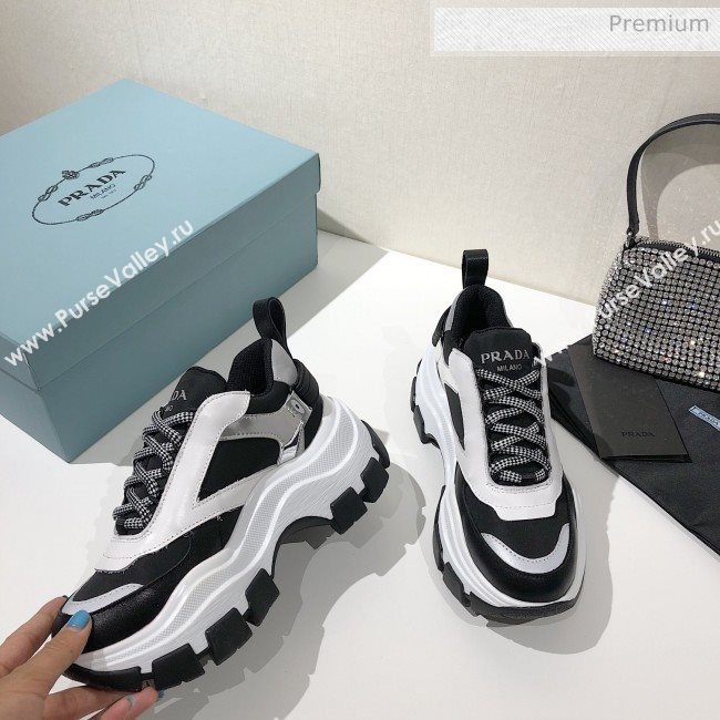 Prada Block Sneakers Black/Silver/White 2020 (MD-20061510)