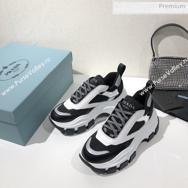 Prada Block Sneakers Black/Silver/White 2020 (MD-20061510)