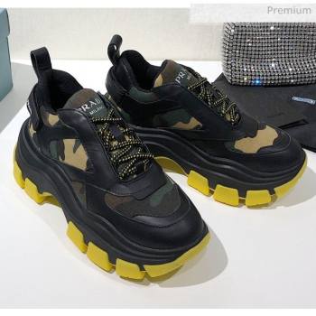 Prada Block Sneakers Black/Camouflage/Yellow 2020 (MD-20061508)