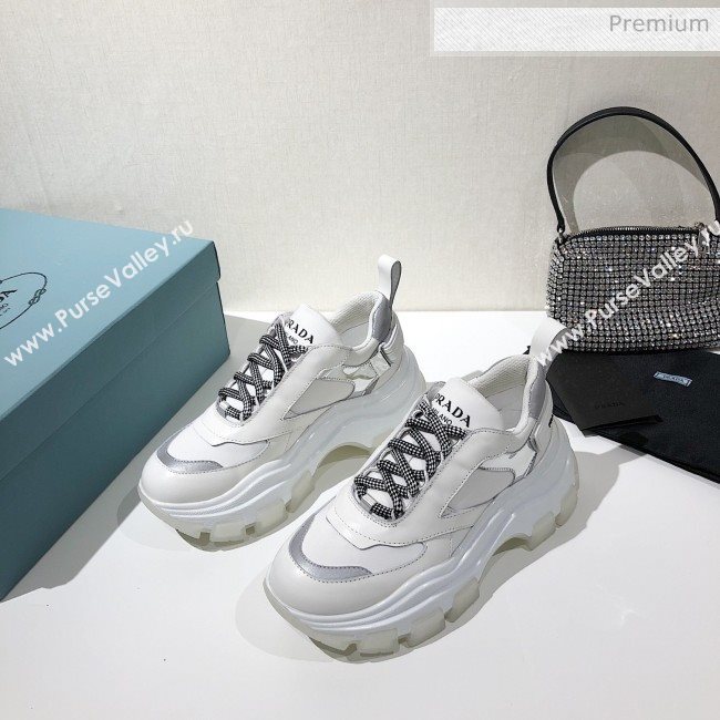 Prada Block Sneakers White/Silver 2020 (MD-20061511)