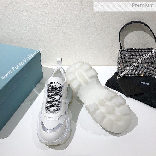 Prada Block Sneakers White/Silver 2020 (MD-20061511)