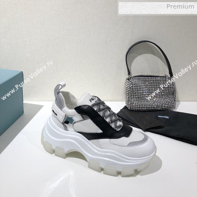 Prada Block Sneakers White/Black/Silver 2020 (MD-20061512)