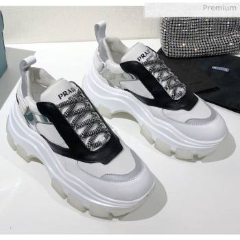 Prada Block Sneakers White/Black/Silver 2020 (MD-20061512)