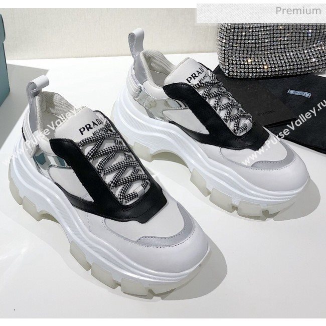 Prada Block Sneakers White/Black/Silver 2020 (MD-20061512)