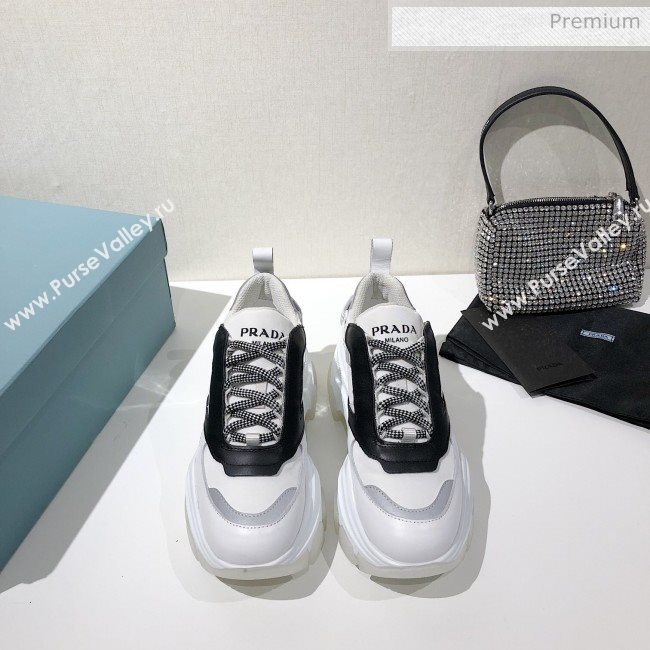 Prada Block Sneakers White/Black/Silver 2020 (MD-20061512)