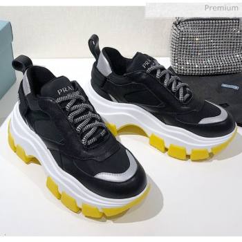 Prada Block Sneakers Black/Silver/Yellow 2020 (MD-20061513)