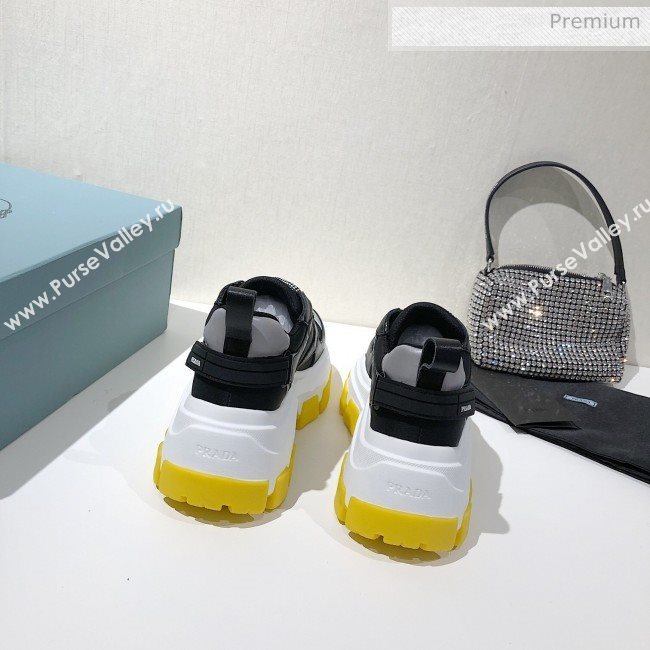 Prada Block Sneakers Black/Silver/Yellow 2020 (MD-20061513)