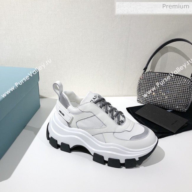 Prada Block Sneakers Silver/White/Black 2020 (MD-20061516)