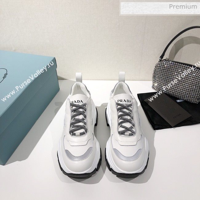 Prada Block Sneakers Silver/White/Black 2020 (MD-20061516)