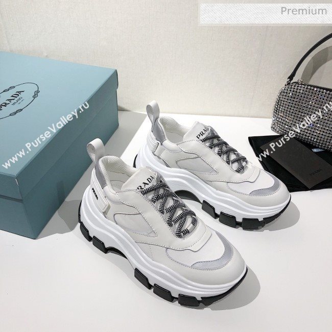 Prada Block Sneakers Silver/White/Black 2020 (MD-20061516)