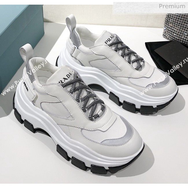 Prada Block Sneakers Silver/White/Black 2020 (MD-20061516)