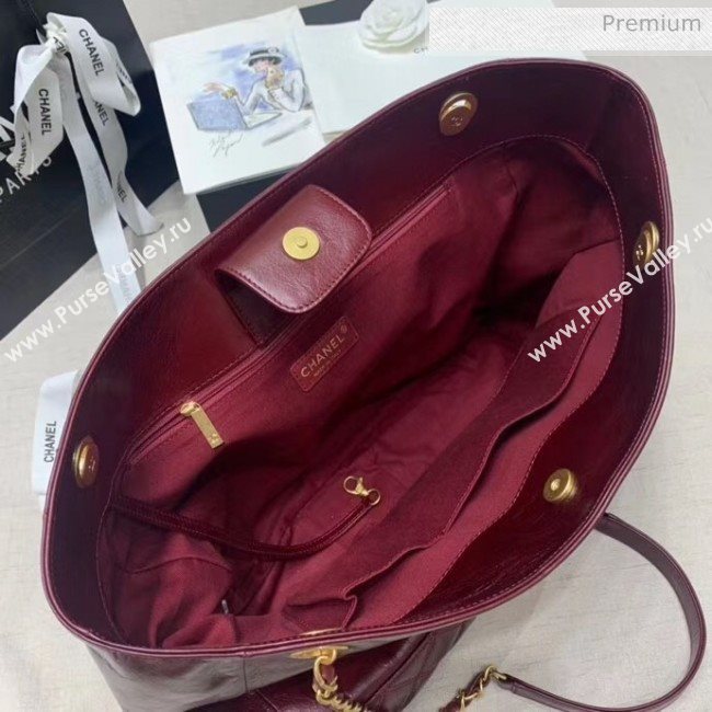 Chanel Quilted Waxy Calfskin Shopping Bag Burgundy 2020 (JY-20061518)