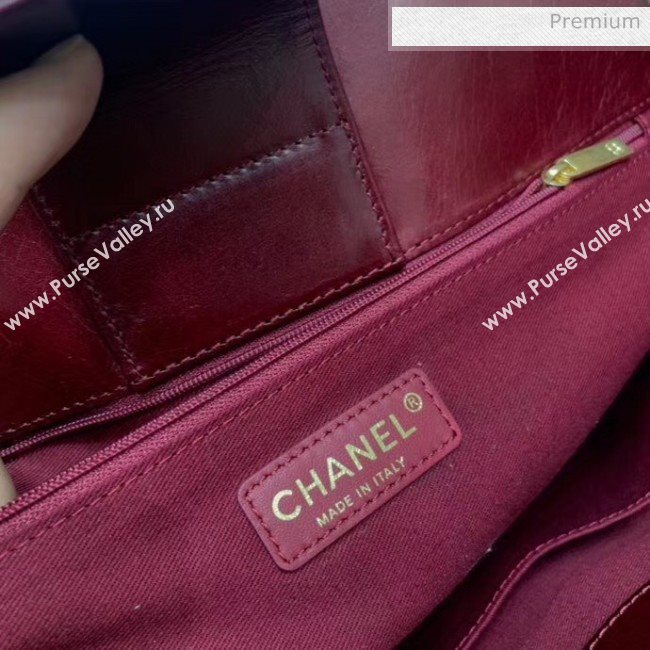 Chanel Quilted Waxy Calfskin Shopping Bag Burgundy 2020 (JY-20061518)