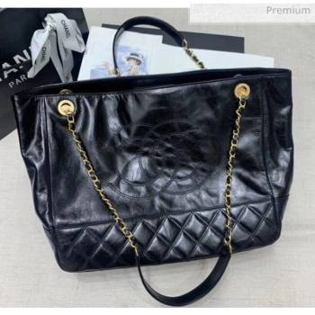 Chanel Quilted Waxy Calfskin Shopping Bag Black 2020 (JY-20061519)