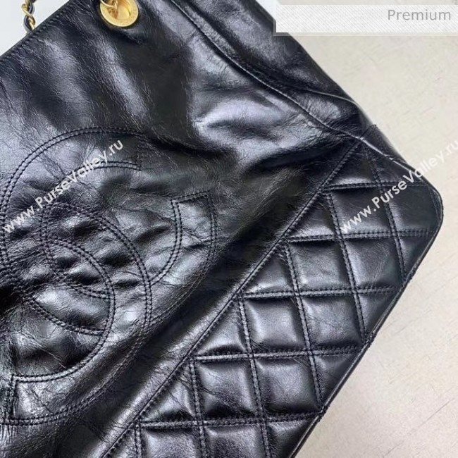 Chanel Quilted Waxy Calfskin Shopping Bag Black 2020 (JY-20061519)