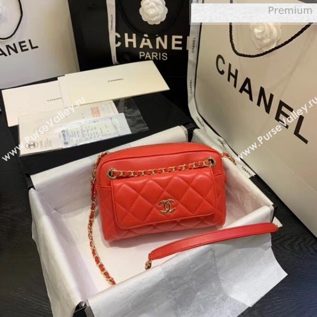 Chanel Small Camera Case in Lambskin AS1367 Red 2020 (JY-20061533)