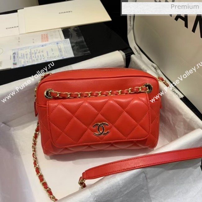 Chanel Small Camera Case in Lambskin AS1367 Red 2020 (JY-20061533)